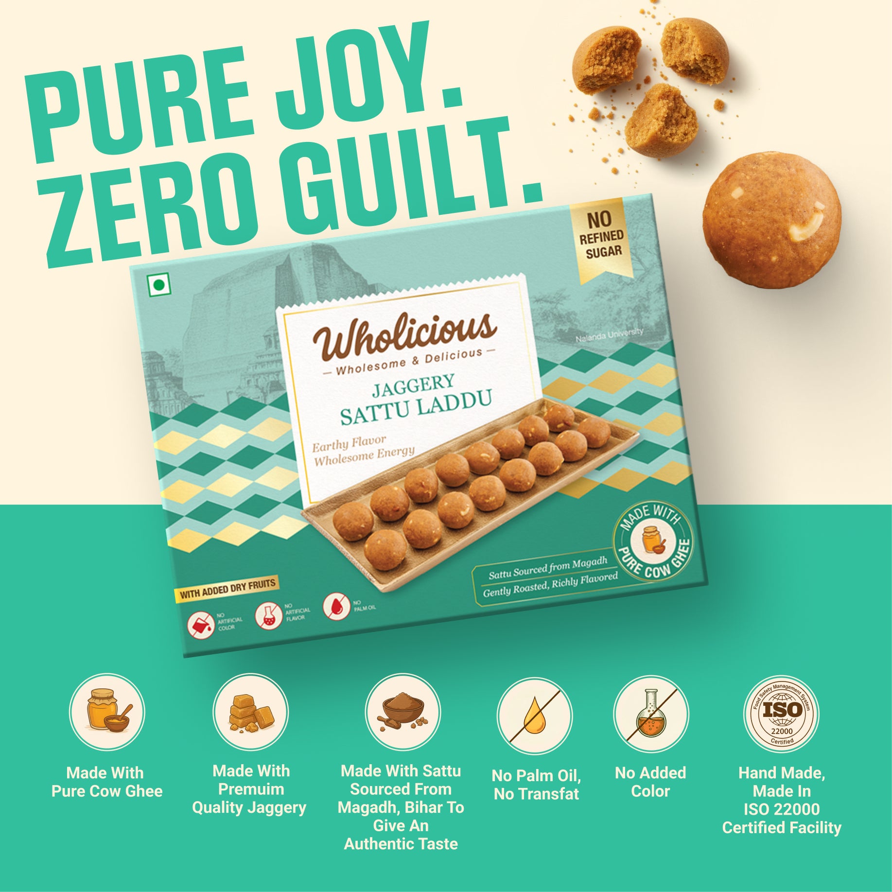 Jaggery Sattu Dry Fruit Laddu