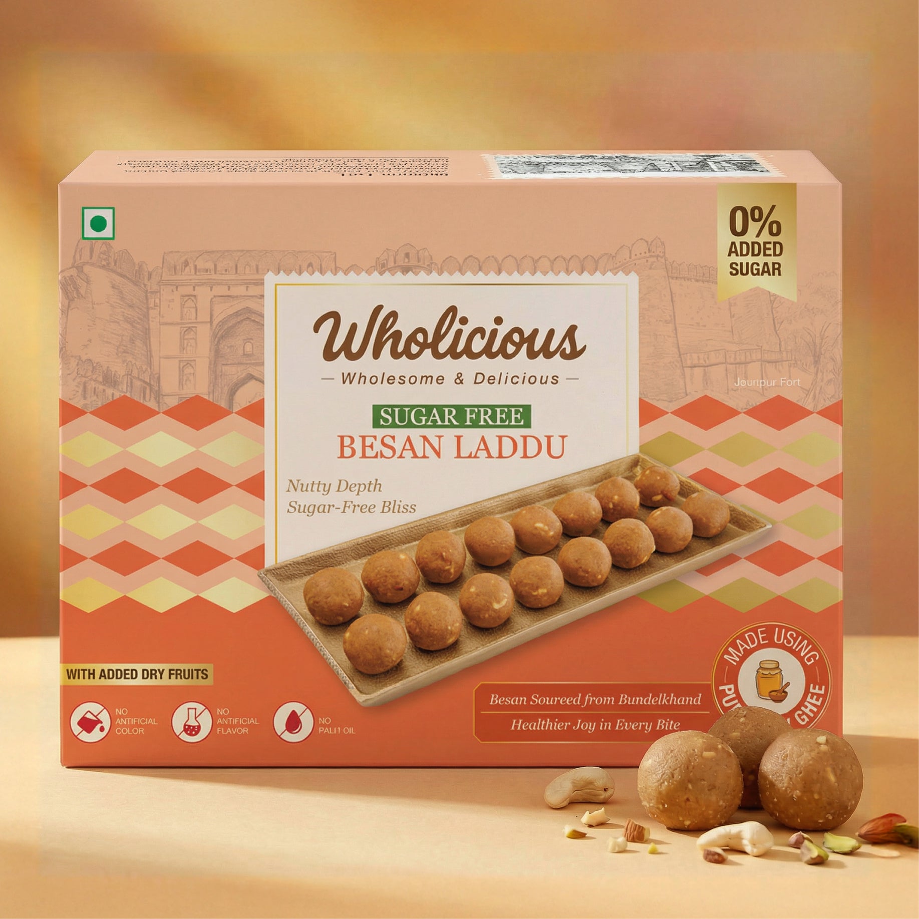 Sugar Free Dry Fruit Besan Laddu