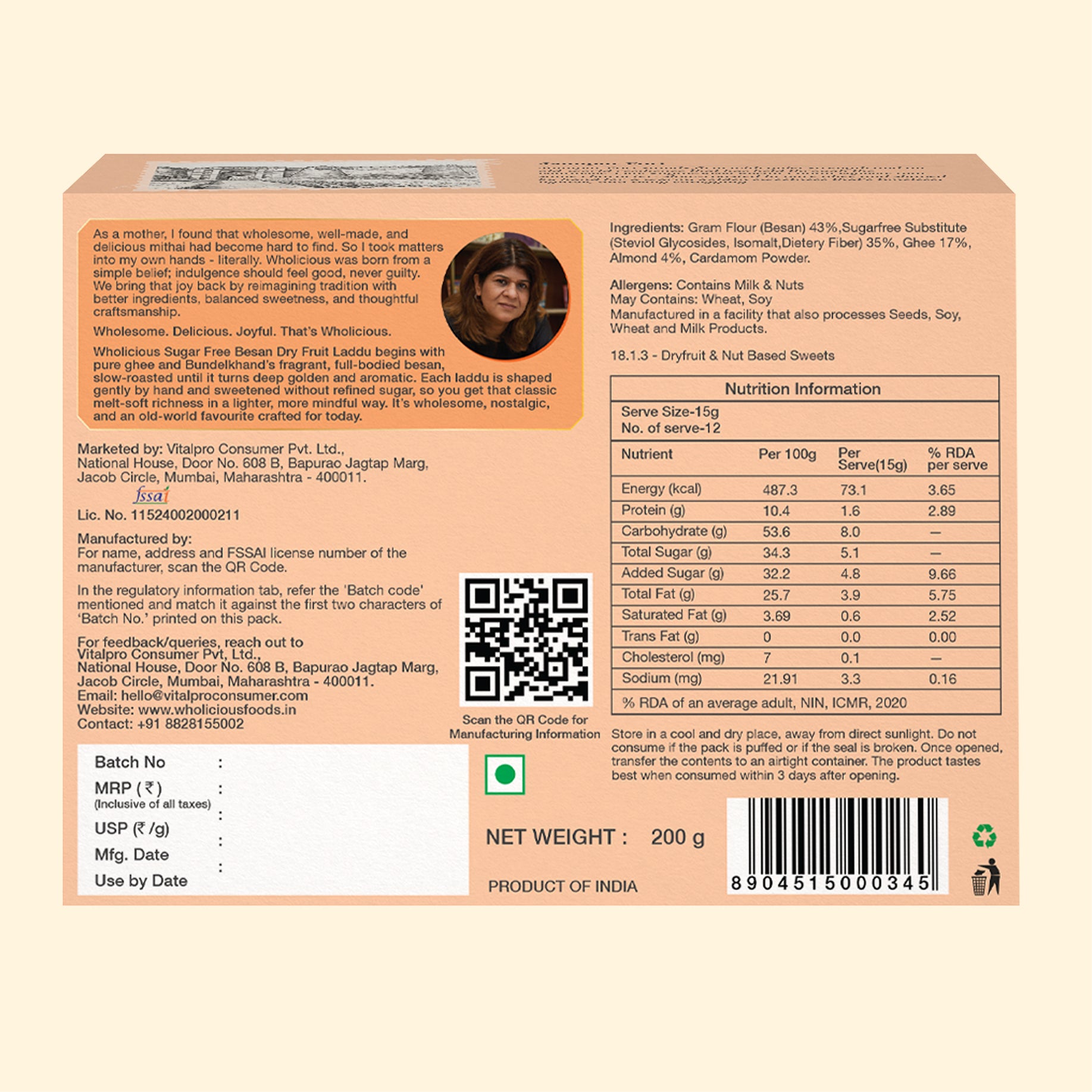 Sugar Free Dry Fruit Besan Laddu