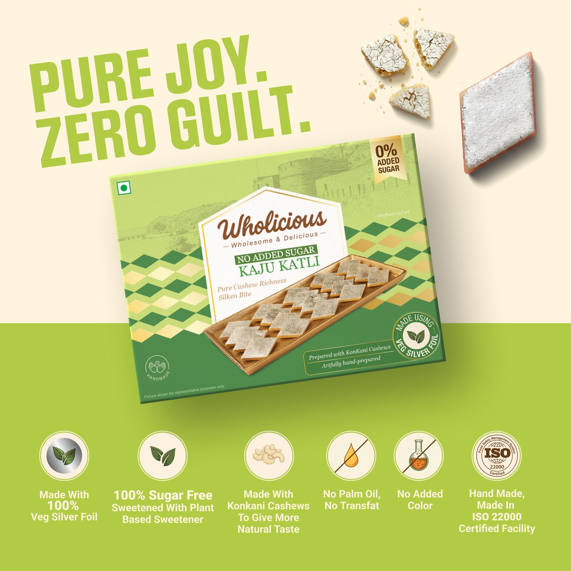 No Added Sugar Kaju Katli